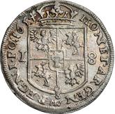 Reverse Ort (18 Groszy) 1654 MW