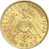 Reverse 20 Mark 1908 A Prussia