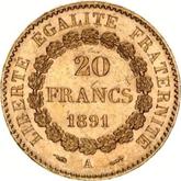 Reverse 20 Francs 1891 A