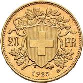 Reverse 20 Francs 1925 B Vreneli