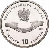 Obverse 10 Zlotych 2001 MW EO 100th centenary of Priest Cardinal Stefan Wyszynski's birth