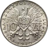 Obverse 10 Zlotych 1970 MW We were - We are - We will be