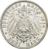 Reverse 3 Mark 1914 D Bayern