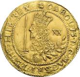 Obverse Unite 1644 OX Shortened portrait