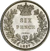 Reverse Sixpence 1837