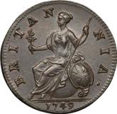 Reverse Halfpenny 1749 Old Head