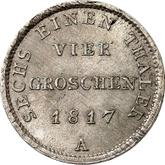 Reverse 1/6 Thaler 1817 A