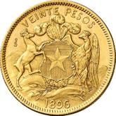 Reverse 20 Pesos 1896 So