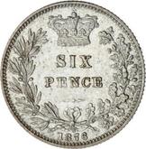 Reverse Sixpence 1876