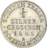 Reverse 1/2 Silber Groschen 1841 A Ebersdorf