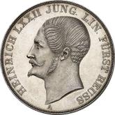 Obverse 2 Thaler 1847 A Ebersdorf 25 years of the reign of Henry LXXII