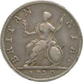 Reverse Farthing 1730 Young Head