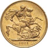 Reverse Sovereign 1881 M WW St. George