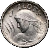 Reverse 1 Zloty 1924 A woman with ears of corn