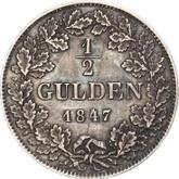 Reverse 1/2 Gulden 1847