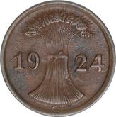 Reverse 2 Reichspfennig 1924 G