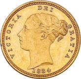 Obverse Half Sovereign 1884 M Coat of arms