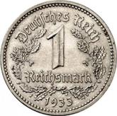 Obverse 1 Reichsmark 1933 E