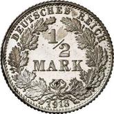 Obverse 1/2 Mark 1918 J