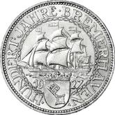 Reverse 5 Reichsmark 1927 A Bremerhaven