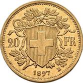Reverse 20 Francs 1897 B Vreneli