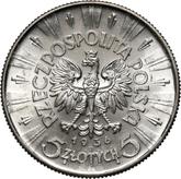 Obverse 5 Zlotych 1936 Jozef Pilsudski