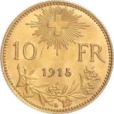 Reverse 10 Francs 1915 B Vreneli