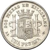 Reverse 1 Peseta 1870 DEM