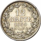 Reverse 12 Grote 1859