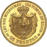 Reverse 25 Pesetas 1871 SDM