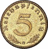Obverse 5 Reichspfennig 1937 G