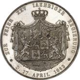 Reverse 2 Thaler 1843 A 25 years of the reign of Henry LXII