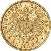 Reverse 20 Mark 1914 D Pattern Bayern