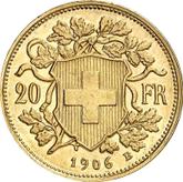 Reverse 20 Francs 1906 B Vreneli