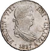 Obverse 2 Reales 1827 M AJ