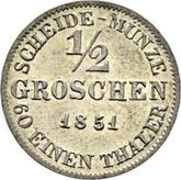 Reverse 1/2 Groschen 1851 F
