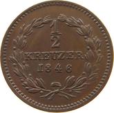Reverse 1/2 Kreuzer 1846