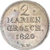 Reverse 2 Mariengroschen 1820 F.W.