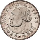 Obverse 5 Reichsmark 1933 E Martin Luther