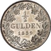 Reverse 1/2 Gulden 1839