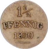 Reverse 1 1/2 pfennig 1830