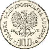 Obverse 100 Zlotych 1978 MW 200th Birthday of Adam Mickiewicz