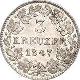Reverse 3 Kreuzer 1847