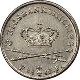 Reverse 3 Rigsbankskilling 1842 FF