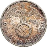 Reverse 5 Reichsmark 1936 G