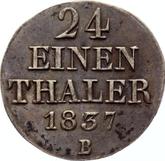 Reverse 1/24 Thaler 1837 B