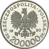 Obverse 200000 Zlotych 1990 MW SW Tadeusz Komorowski 'Bor'