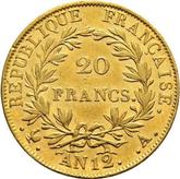 Reverse 20 Francs AN 12 (1803-1804) A EMPEREUR