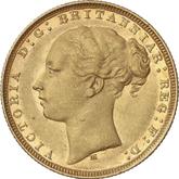 Obverse Sovereign 1879 M WW St. George