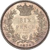 Reverse Sixpence 1834